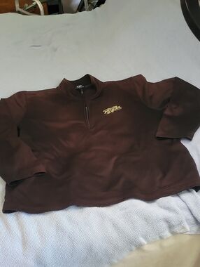 Royals Men's Brown Quarter-Zip Pullover Sweatshirt